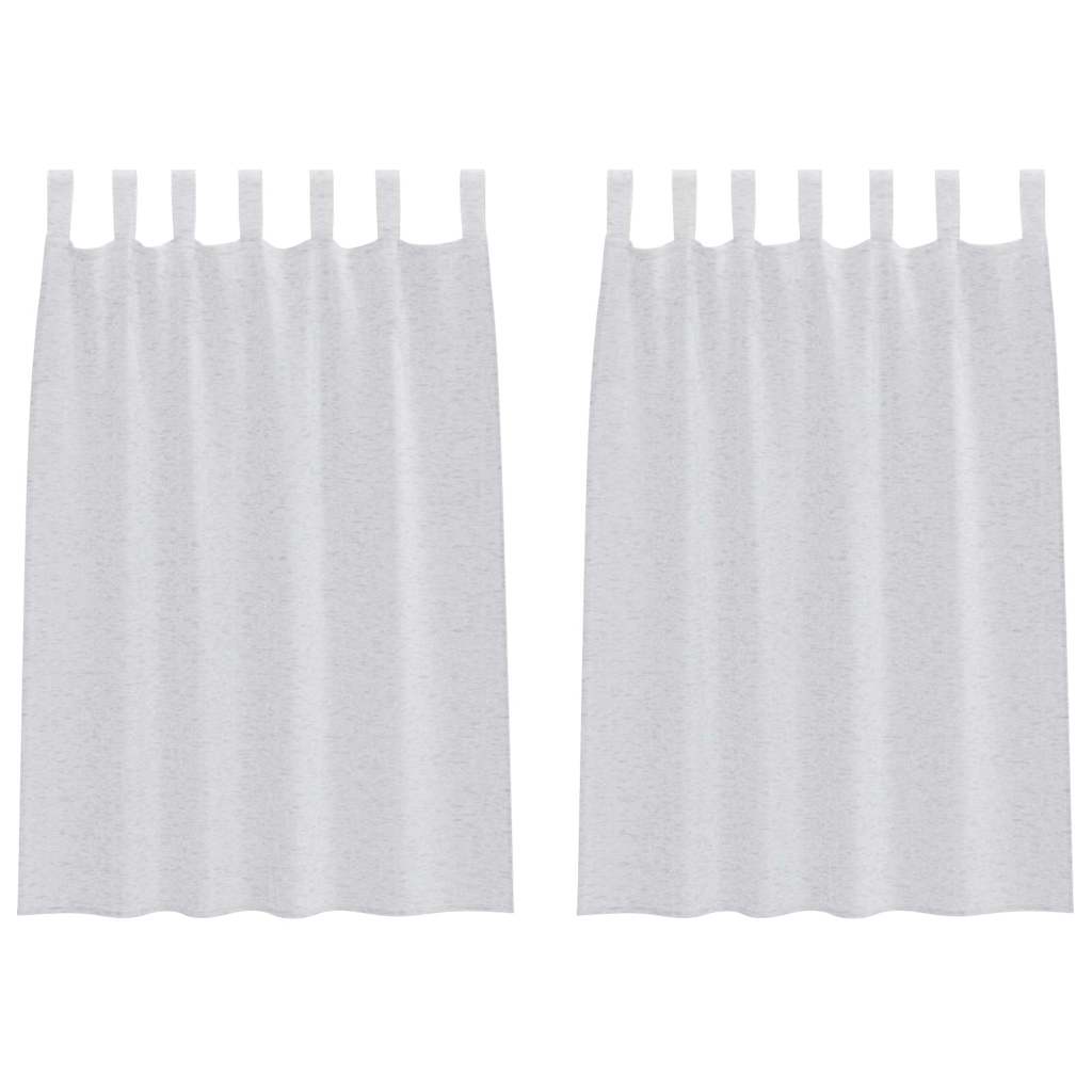 Curtains with Curtains 2 pcs Light grey 140x140cm Polyester