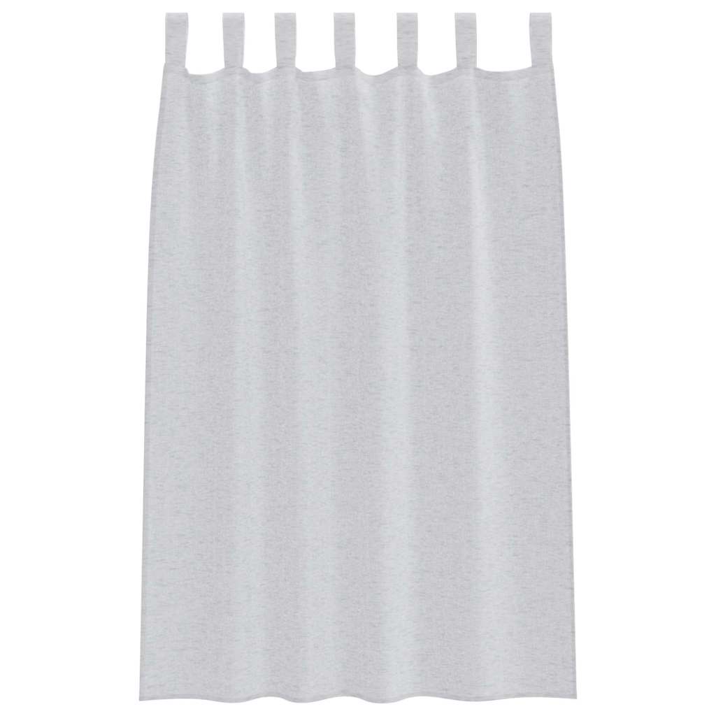 Curtains with Curtains 2 pcs Light grey 140x175cm Polyester