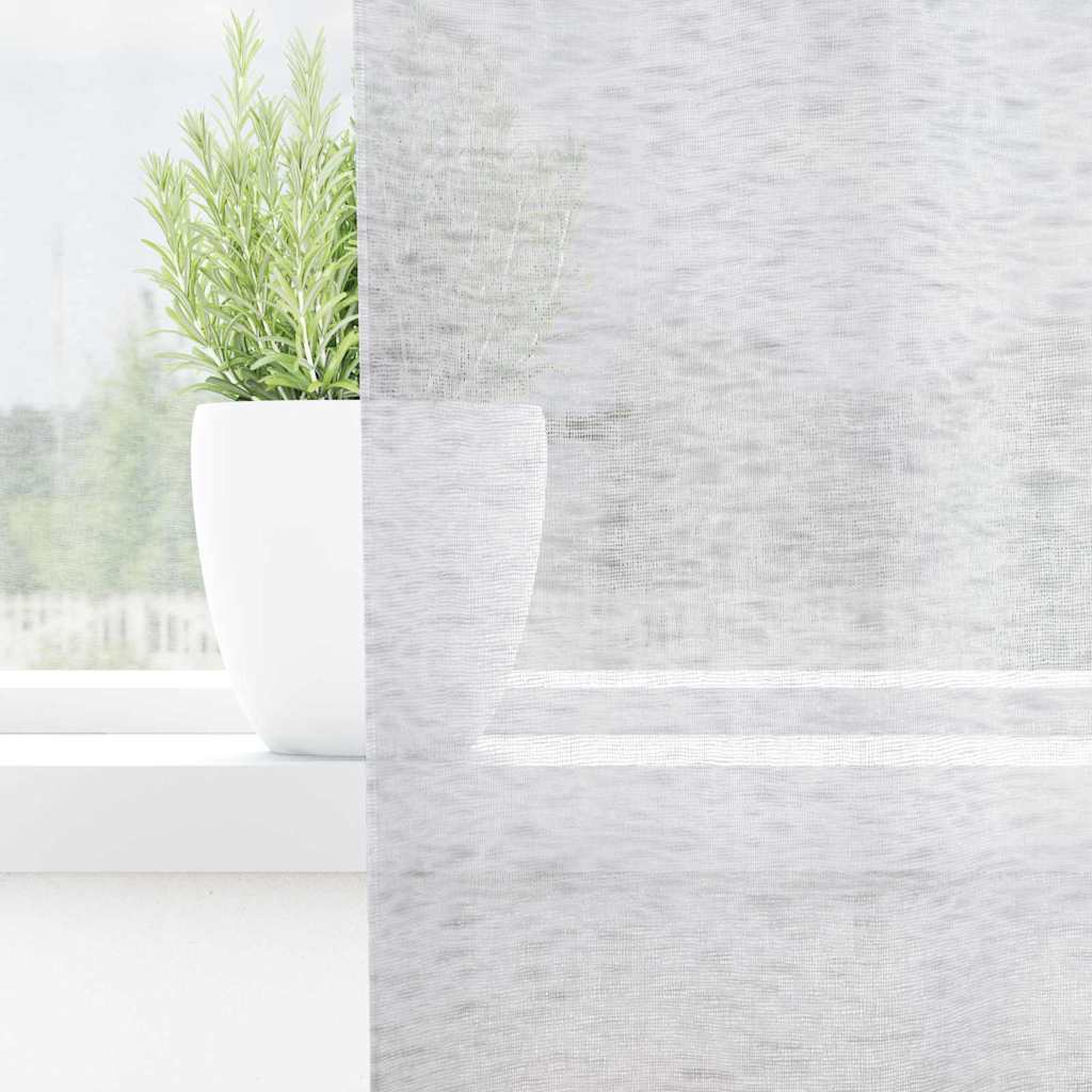 Curtains with Curtains 2 pcs Light grey 140x245cm Polyester
