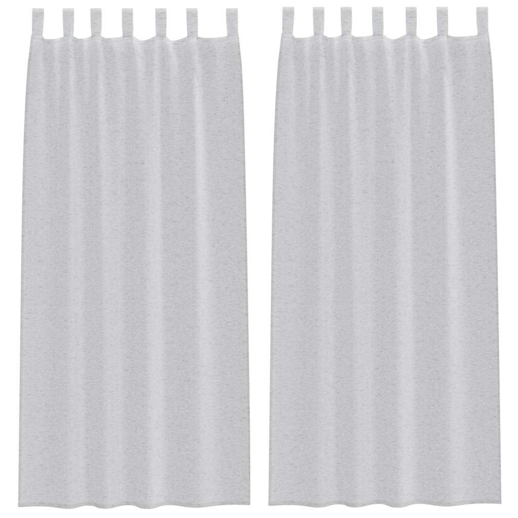 Curtains with Curtains 2 pcs Light grey 140x245cm Polyester