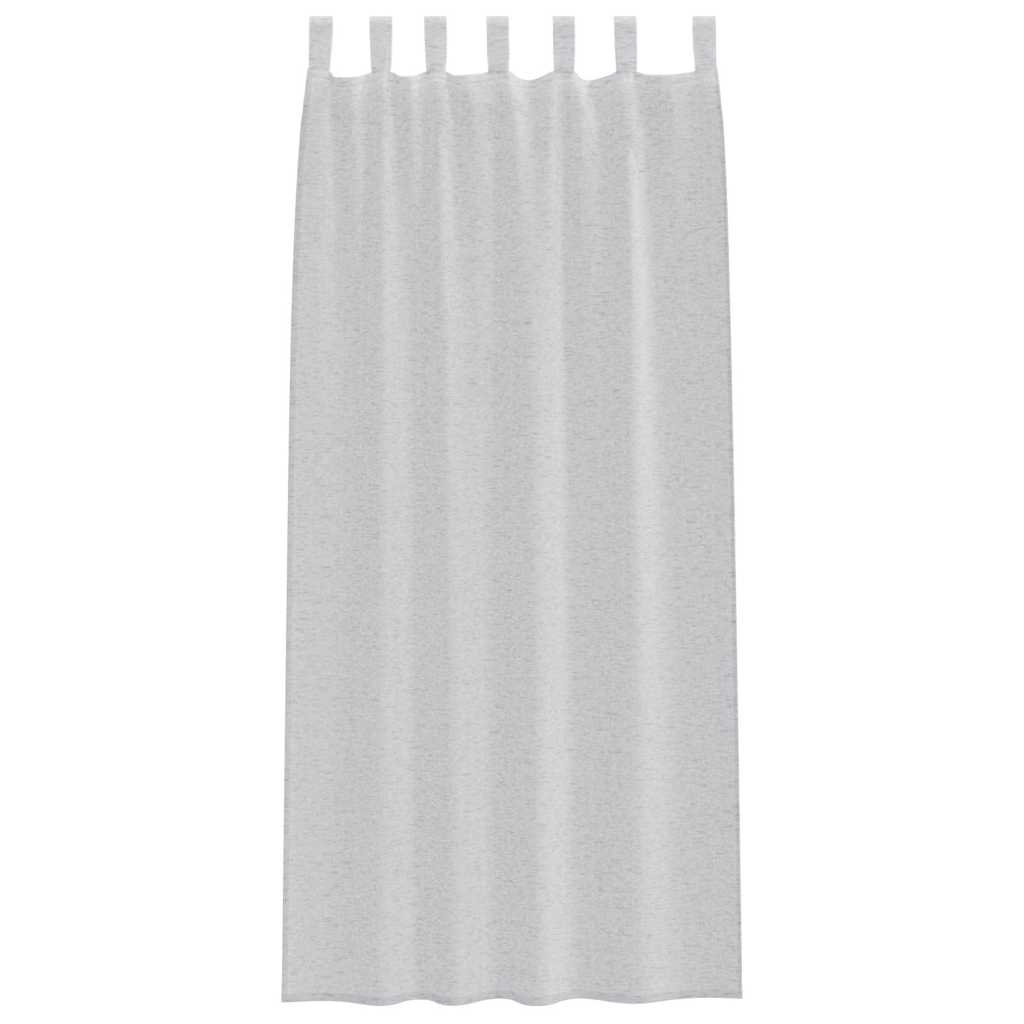 Curtains with Curtains 2 pcs Light grey 140x245cm Polyester