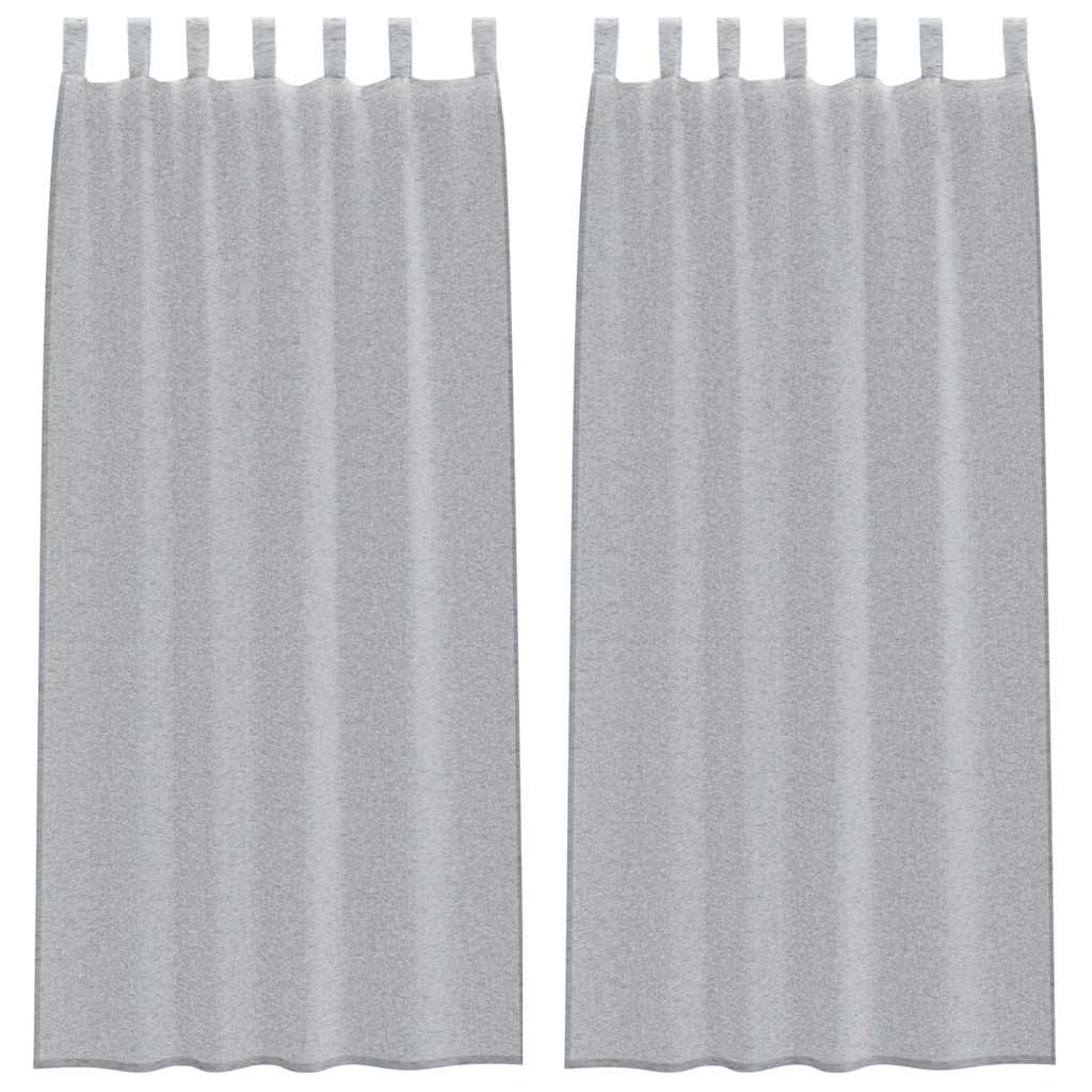 Curtains with Curtains 2 pcs Dark grey 140x225cm Polyester