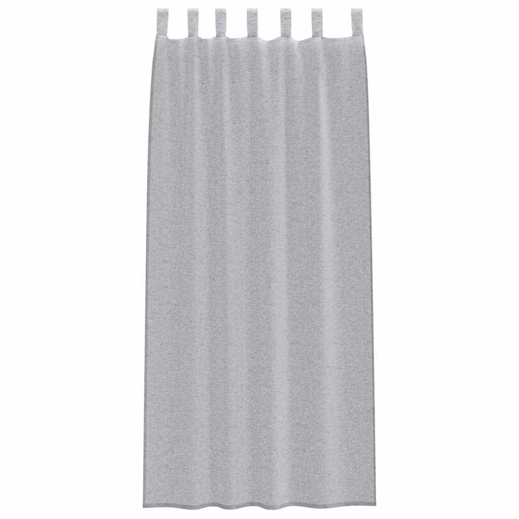 Curtains with Curtains 2 pcs Dark grey 140x225cm Polyester