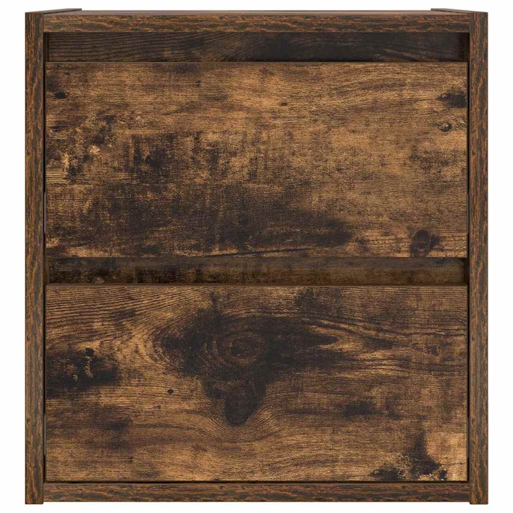 Wall-mounted Bedside Cabinet Smoked Oak 38x34x40 cm