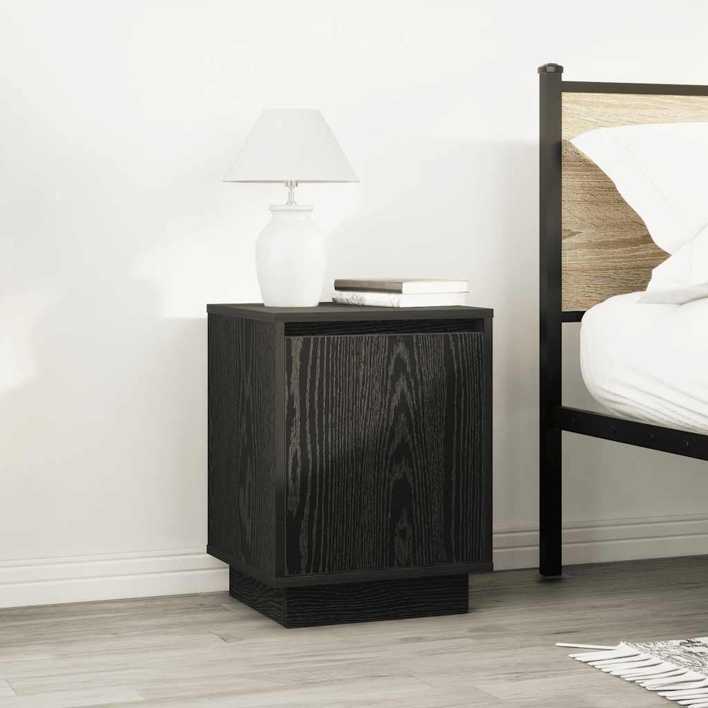 Bedside Cabinets with LED Lights 2 pcs Black 38x34x50 cm