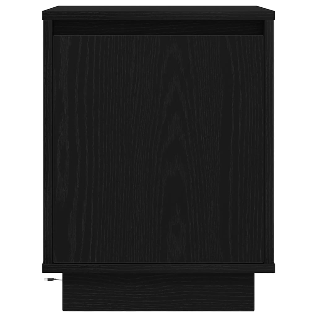 Bedside Cabinets with LED Lights 2 pcs Black 38x34x50 cm