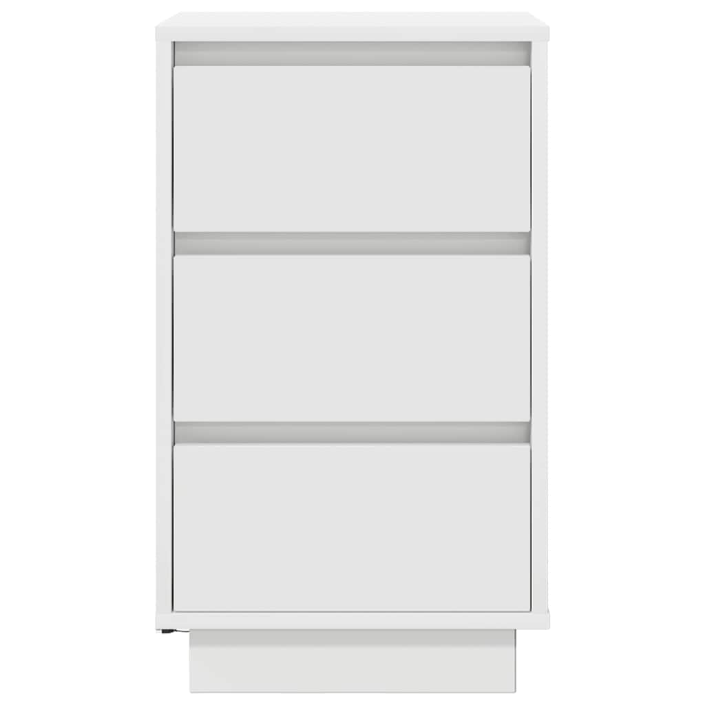 Bedside Cabinet with LED Lights White 38x34x65 cm