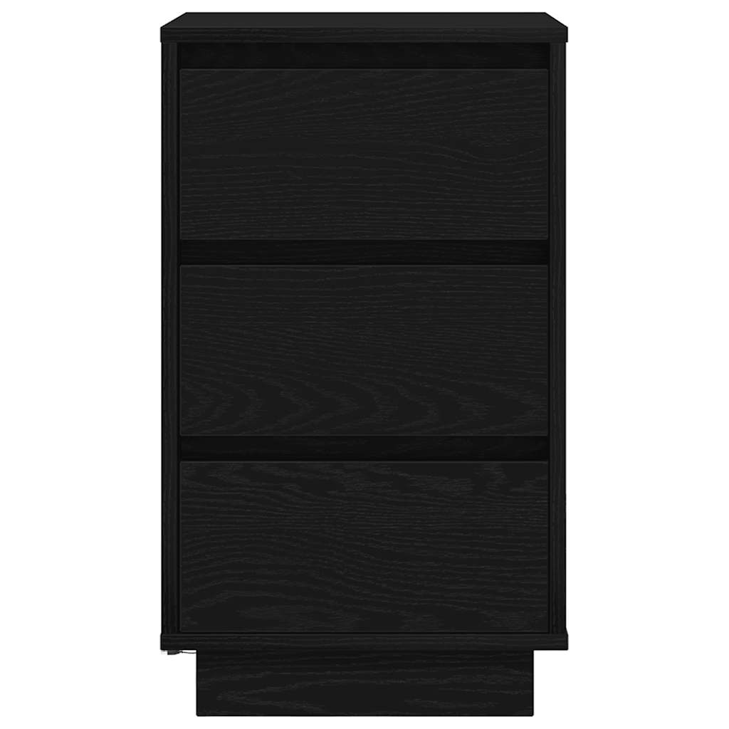 Bedside Cabinet with LED Lights Black 38x34x65 cm
