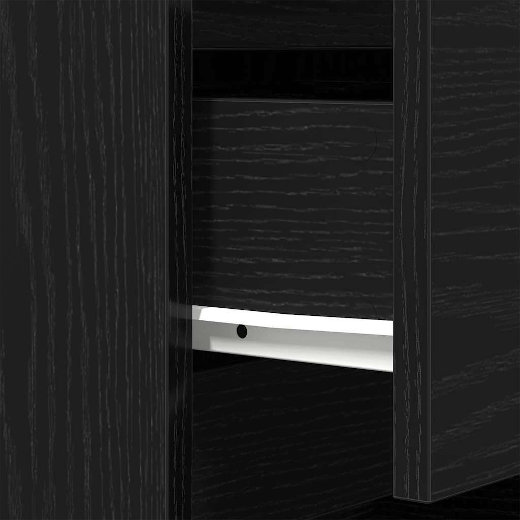 Bedside Cabinets with 3 Drawers 2 pcs Black 39x35x65 cm