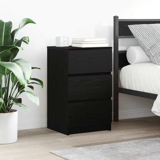 Bedside Cabinets with 3 Drawers 2 pcs Black 39x35x65 cm