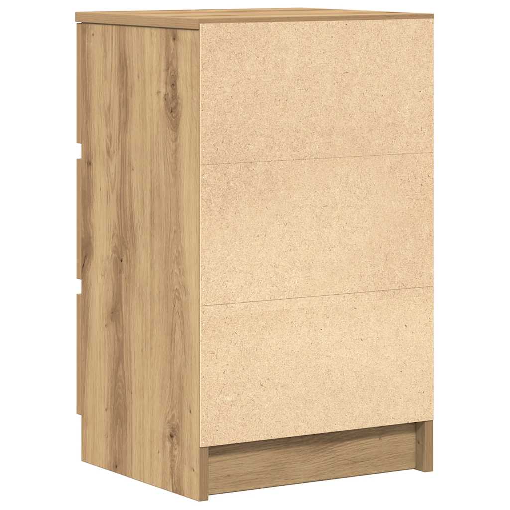 Bedside Cabinets with 3 Drawers 2 pcs Artisan Oak 39x35x65 cm