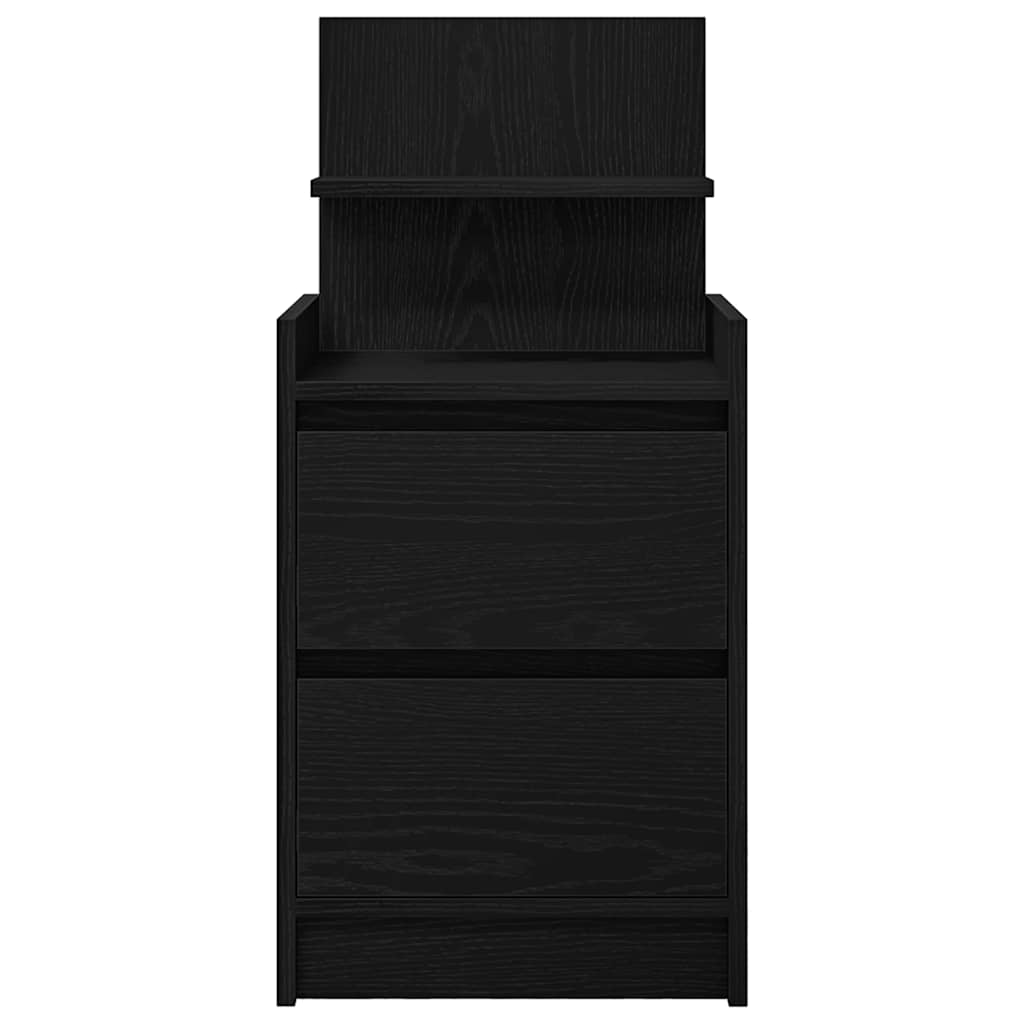 Bedside Cabinets with 2 Drawers 2 pcs Black 38x34x80 cm
