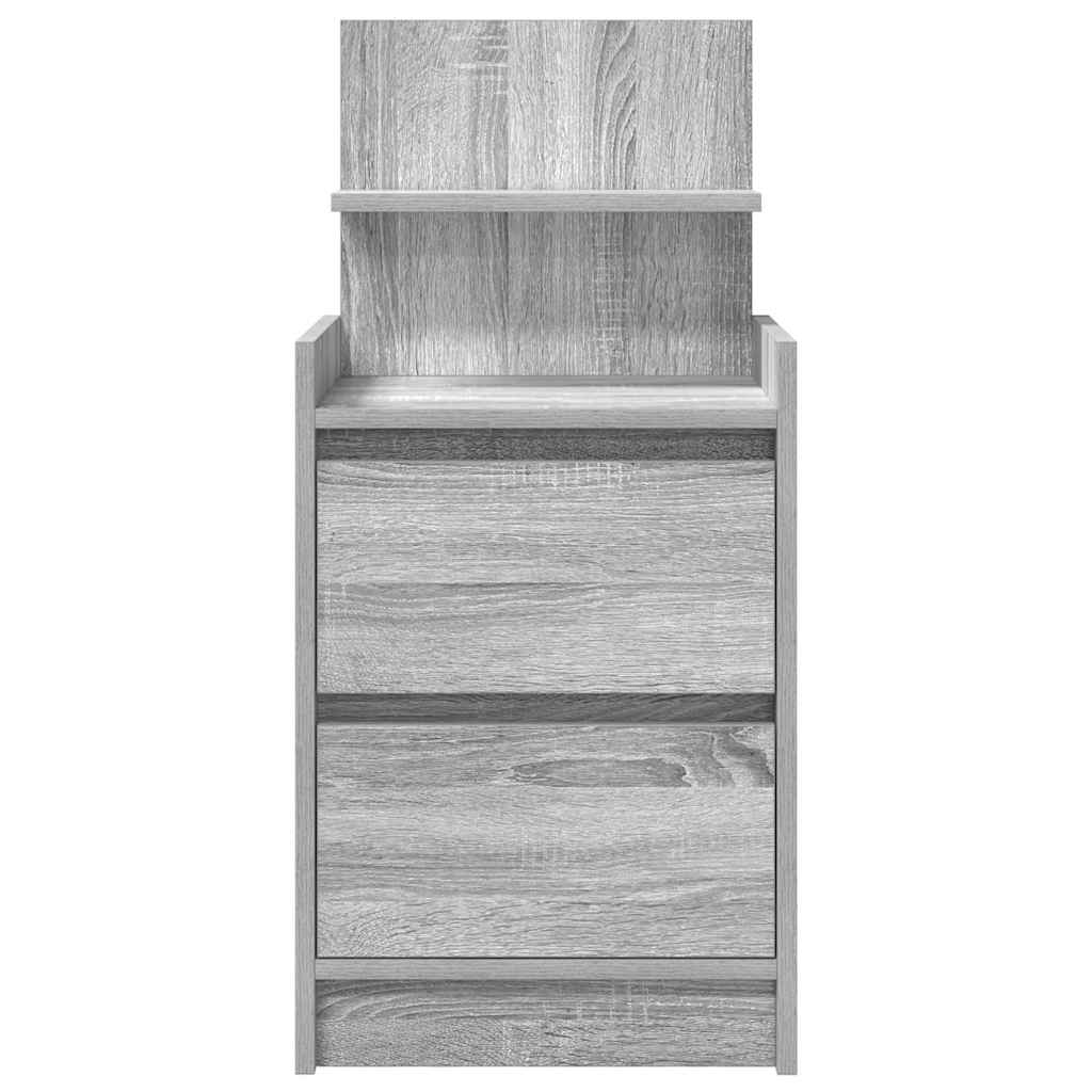 Bedside Cabinet with 2 Drawers Grey Sonoma 38x34x80 cm