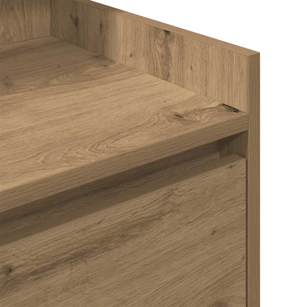 Bedside Cabinet with 2 Drawers Artisan Oak 38x34x80 cm