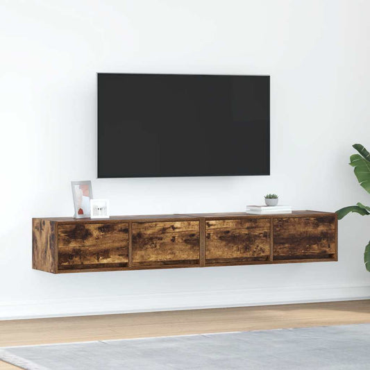 TV Cabinets 2 pcs Smoked Oak 80x31x25.5 cm Engineered Wood