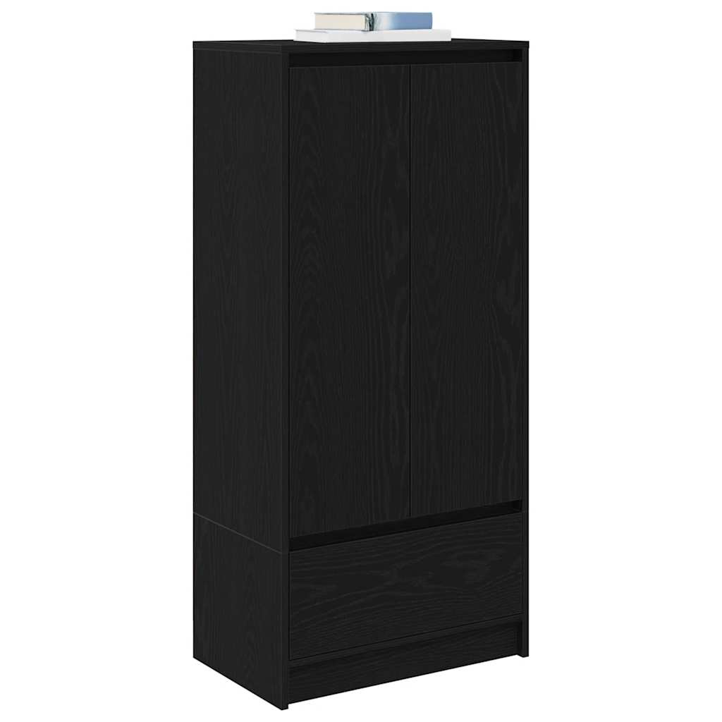 Cabinet with Drawer Black Oak 55.5x34x119.5 cm Engineered Wood