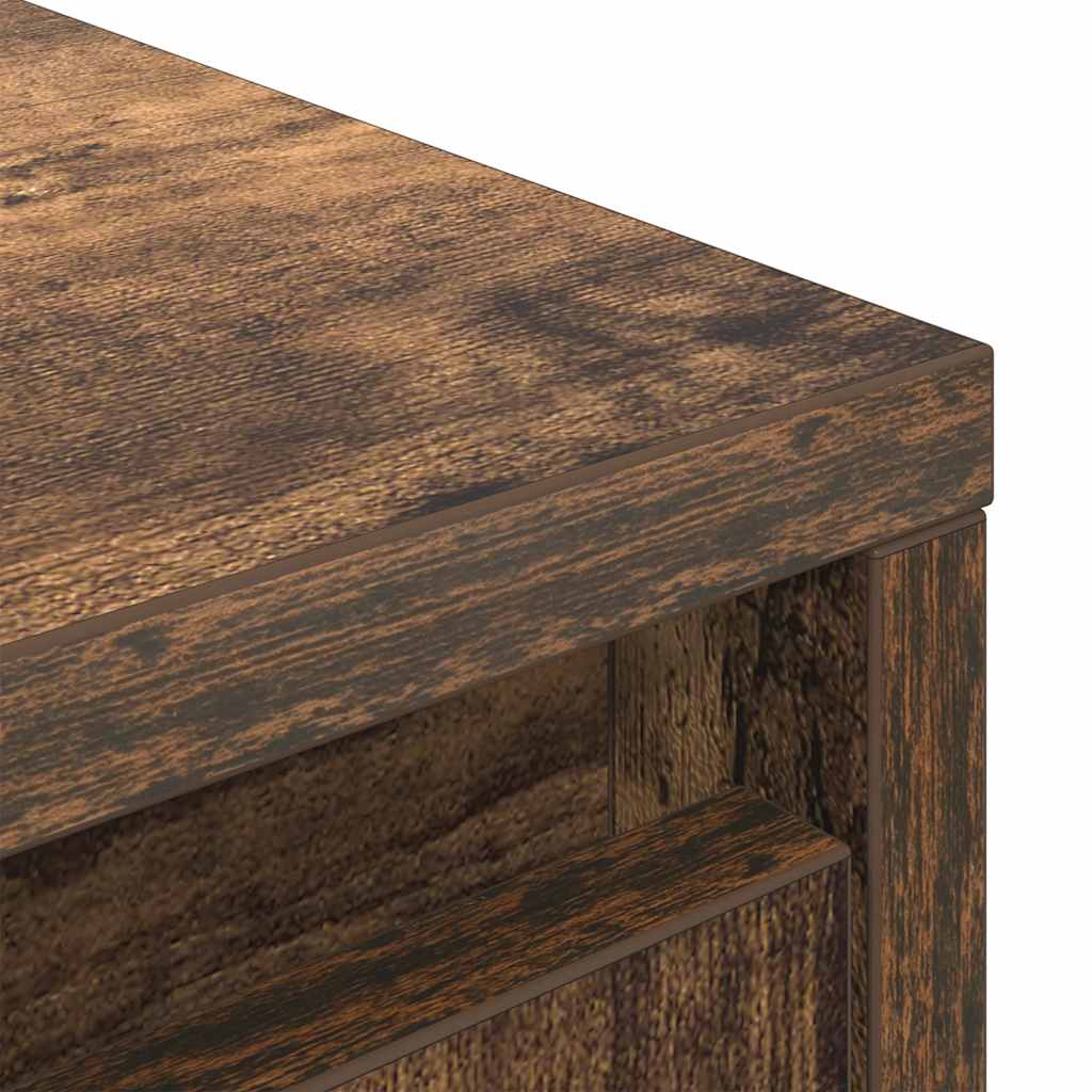 Cabinet with Drawer Smoked Oak 55.5x34x119.5 cm Engineered Wood