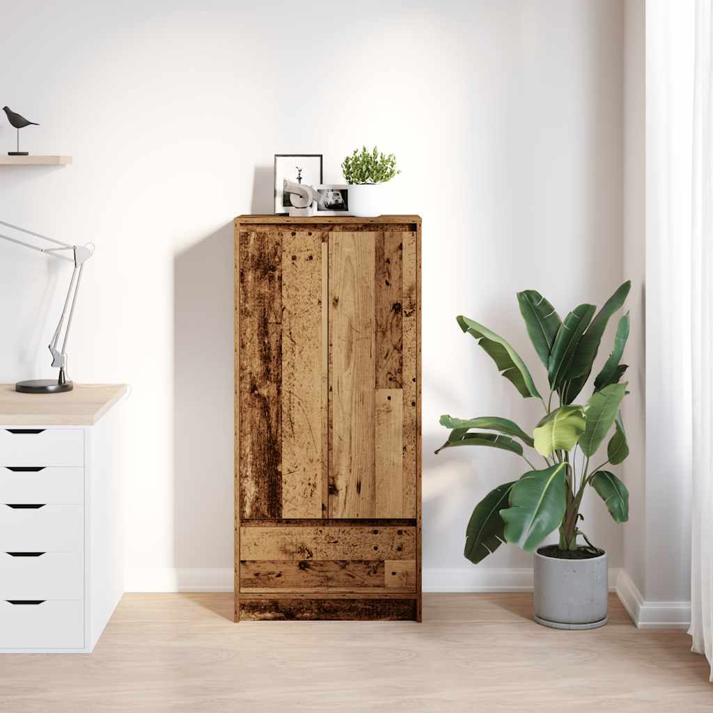 Cabinet with Drawer Old Wood 55.5x34x119.5 cm Engineered Wood