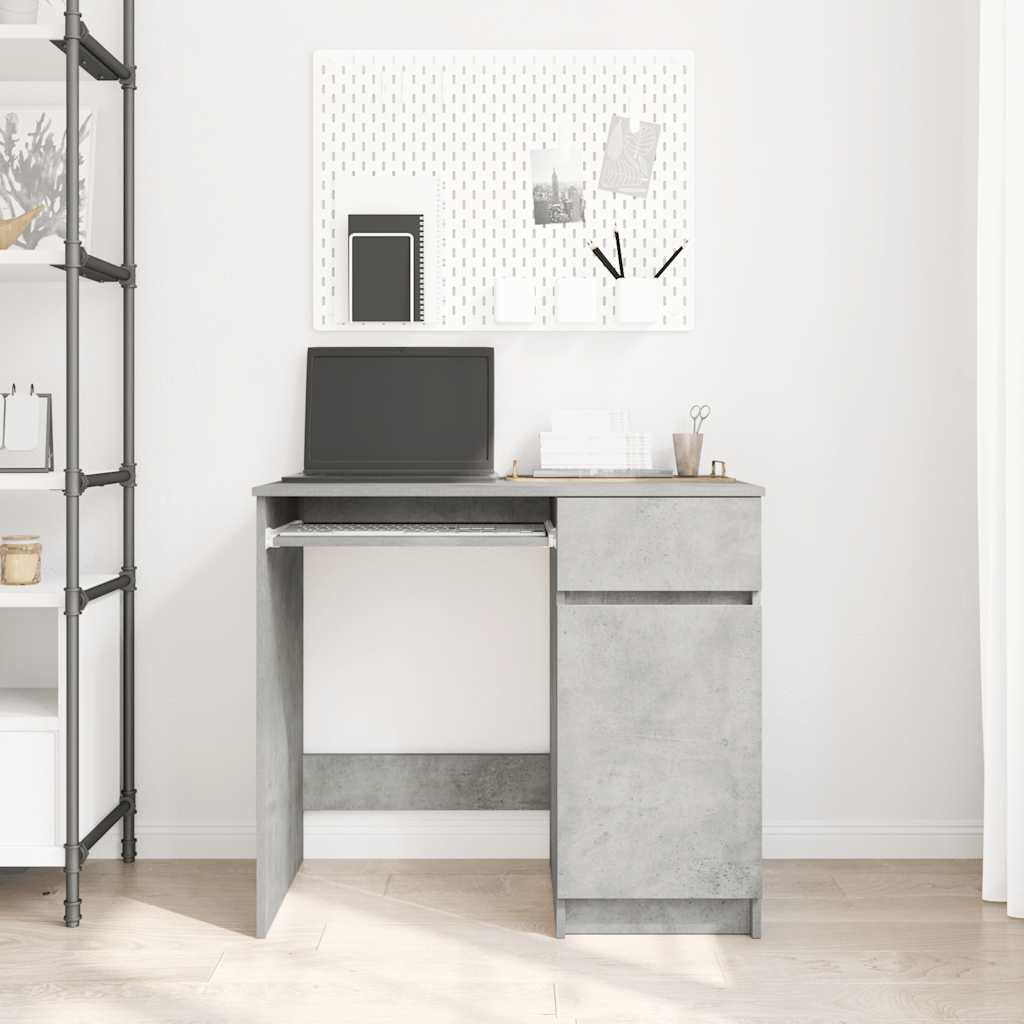 Desk Concrete Grey 86x49x76 cm Engineered Wood