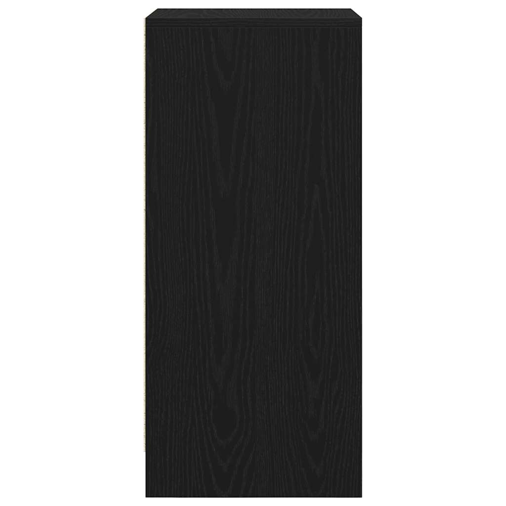Shoe Cabinet Black Oak 29.5x34x76 cm Engineered Wood