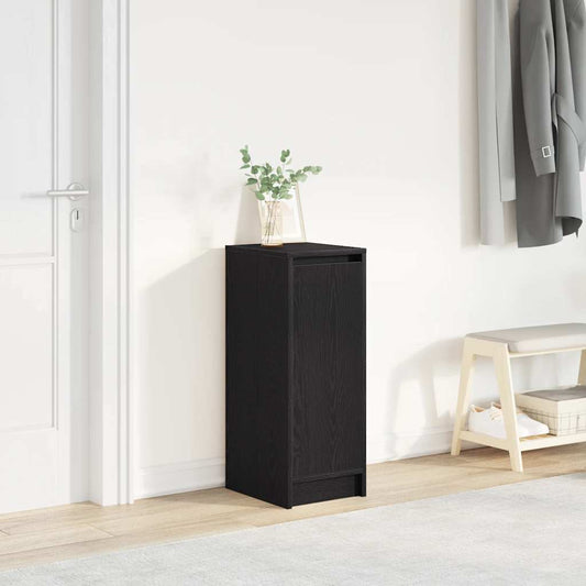 Shoe Cabinet Black Oak 29.5x34x76 cm Engineered Wood