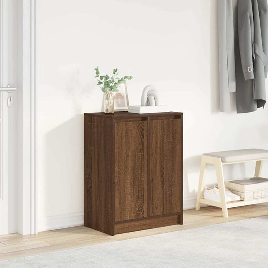 Shoe Cabinet Brown Oak 57x34x76 cm Engineered Wood