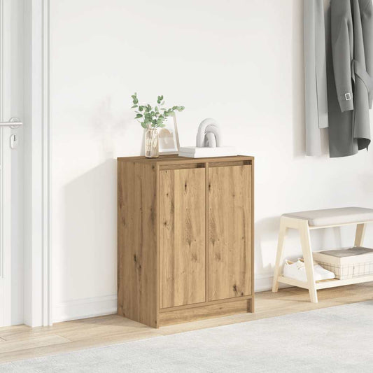 Shoe Cabinet Artisan Oak 57x34x76 cm Engineered Wood