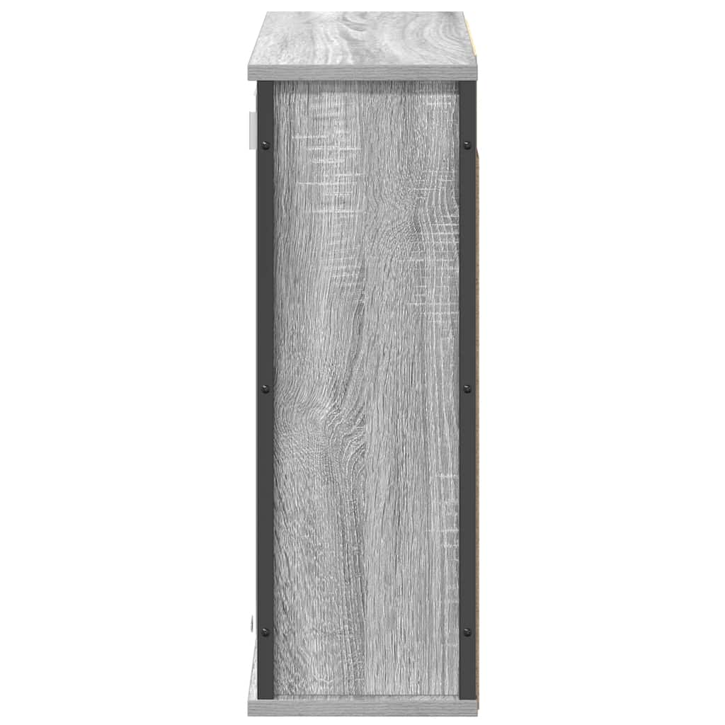 Bathroom Wall Cabinet with Mirror Grey Sonoma 60x21x60 cm