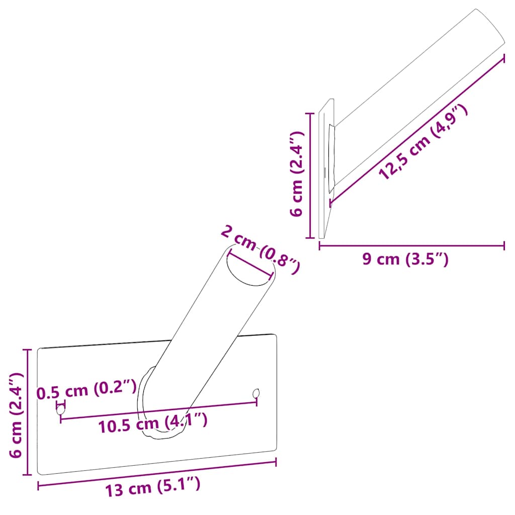 Flag Pole Holder Black 13 x 6 cm Steel