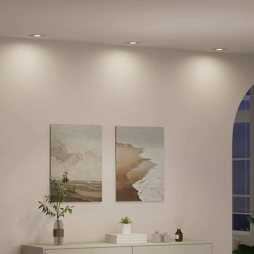 Spotlights with Spotlights 6 pcs White 9 x 9 x cm Aluminium