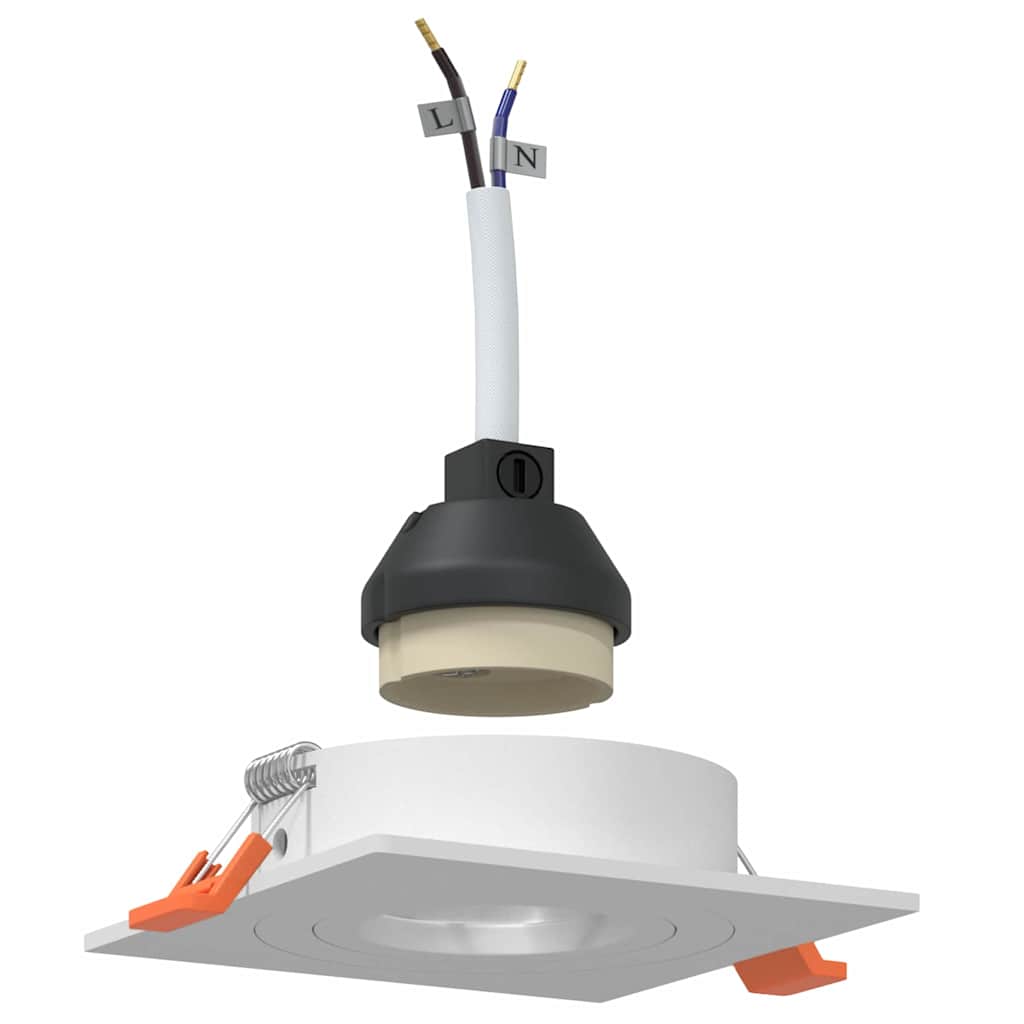 Spotlights with Spotlights 24 pcs White 9 x 9 x cm Aluminium