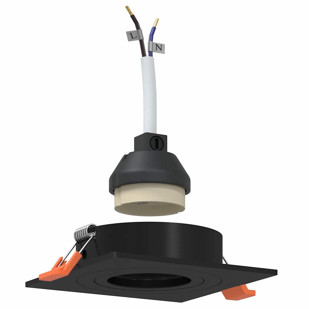 Spotlights with Spotlights 12 pcs Black 9 x 9 x cm Aluminium