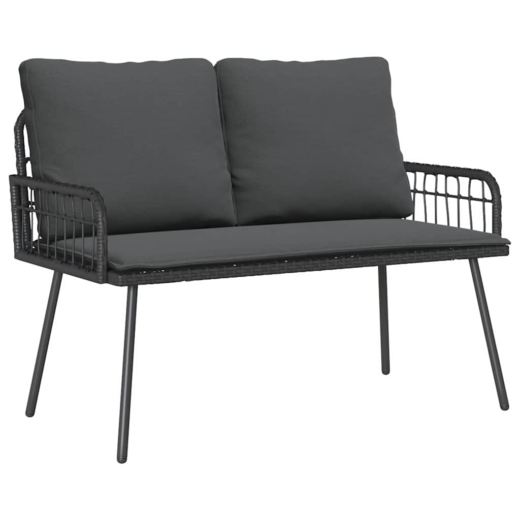 Garden Bench with Cushion Grey 114 x 64 x 78cm Metal