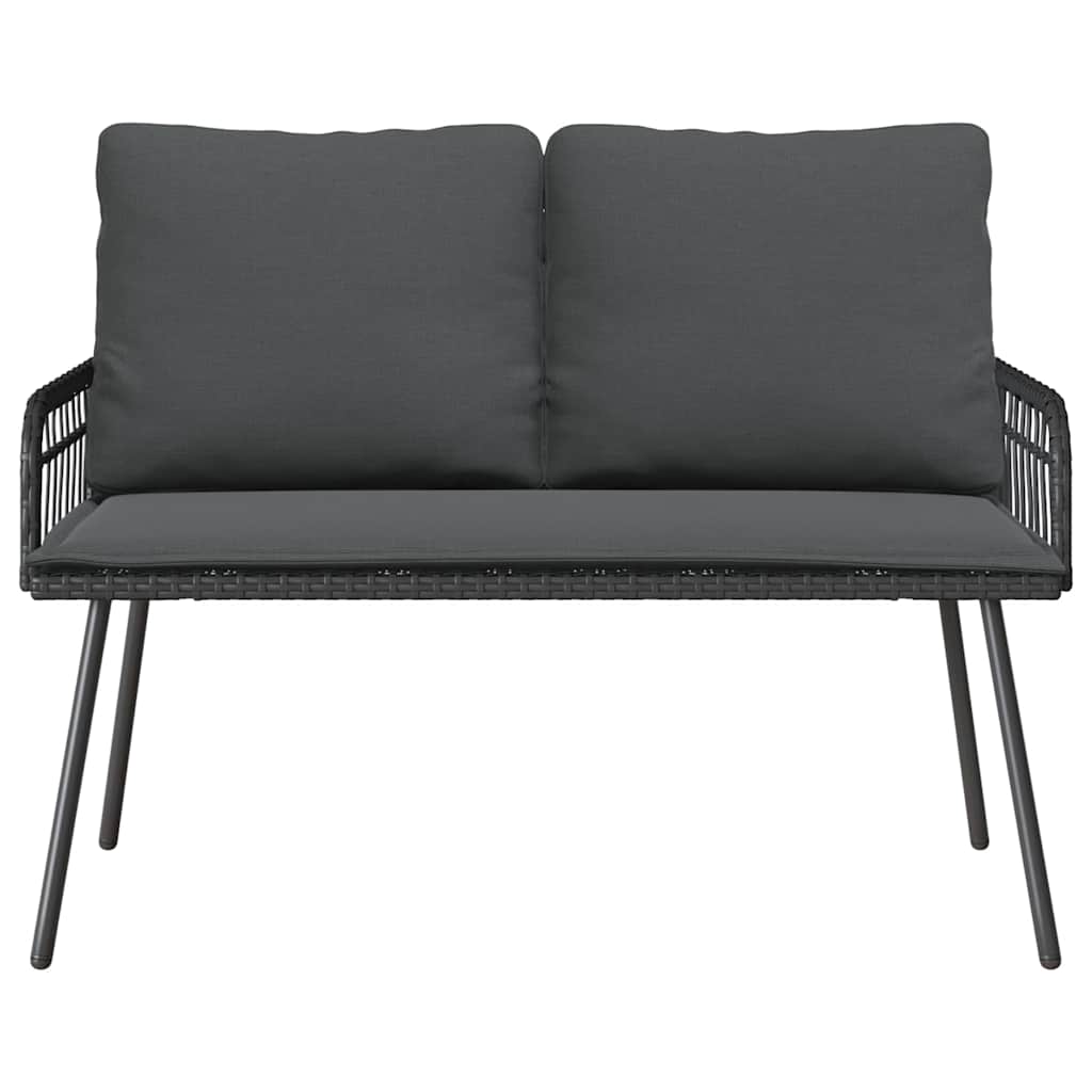 Garden Bench with Cushion Grey 114 x 64 x 78cm Metal