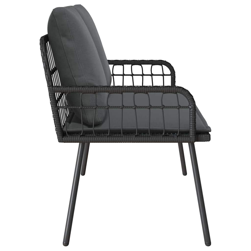 Garden Bench with Cushion Grey 114 x 64 x 78cm Metal