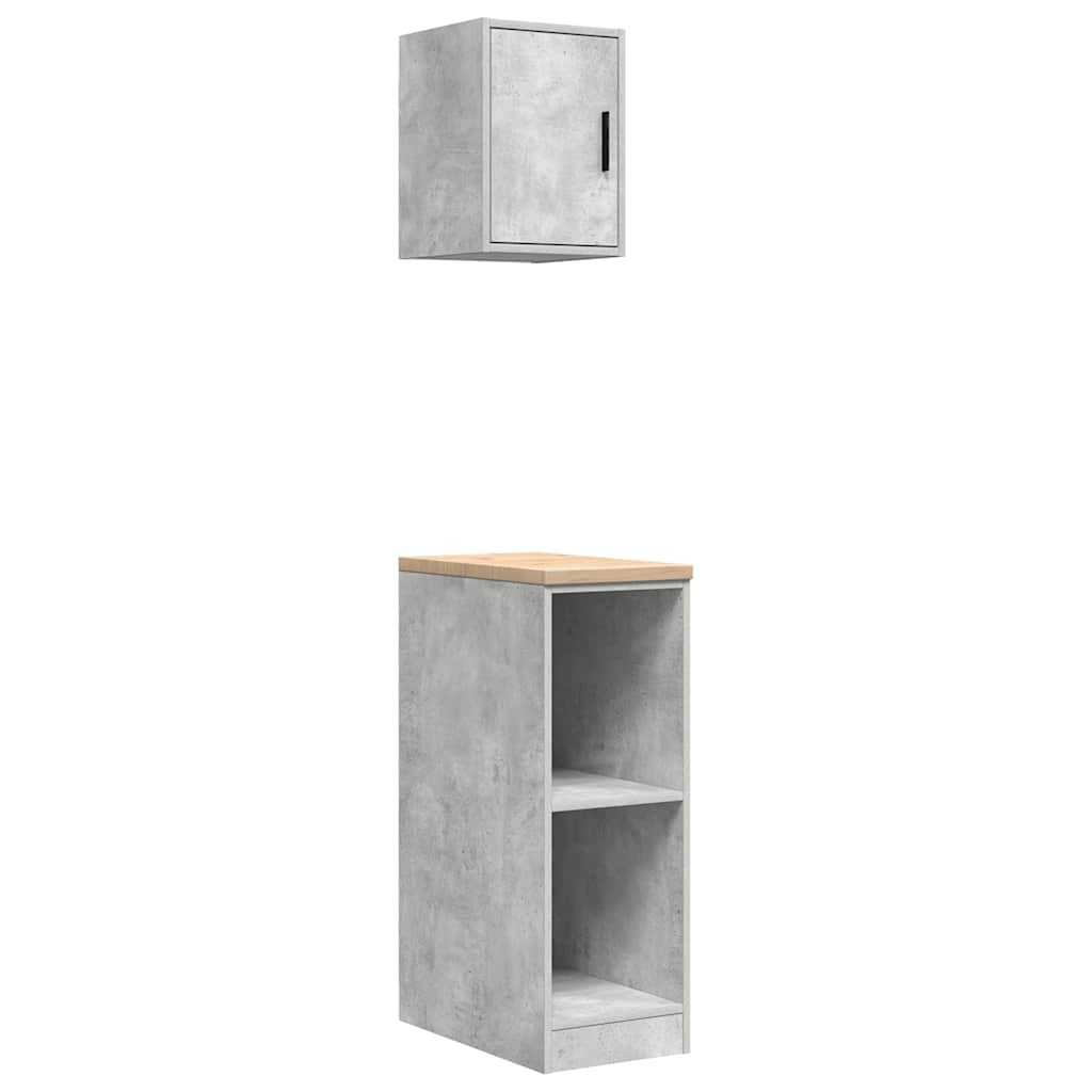 Garage Cabinets 2 pcs Concrete Grey Engineered Wood
