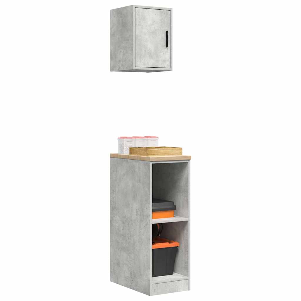 Garage Cabinets 2 pcs Concrete Grey Engineered Wood