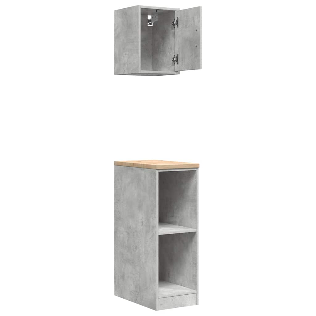 Garage Cabinets 2 pcs Concrete Grey Engineered Wood