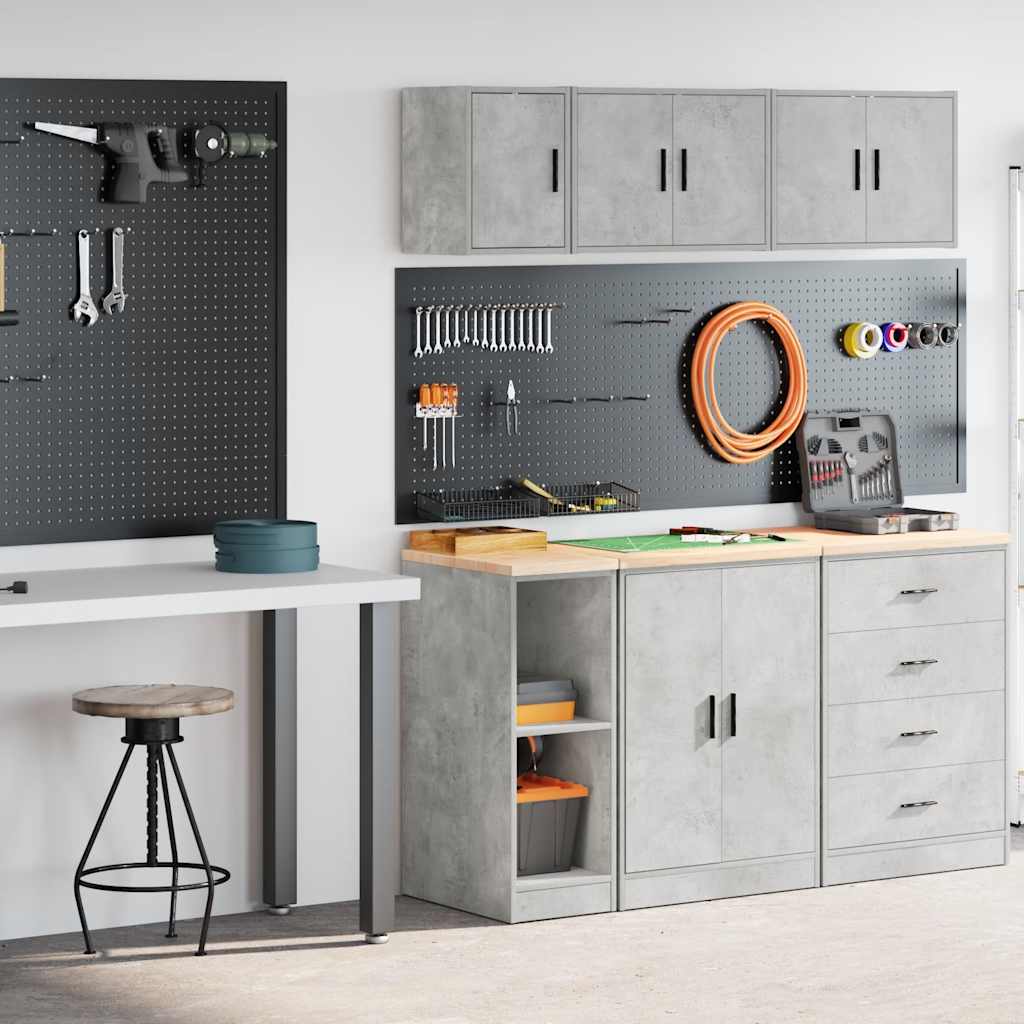 Garage Cabinets 2 pcs Concrete Grey Engineered Wood