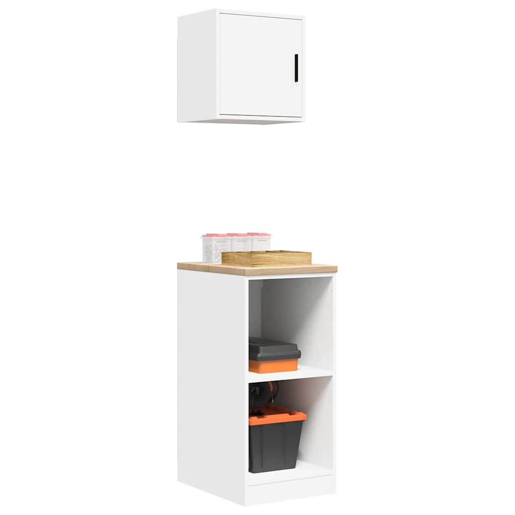 Garage Cabinets 2 pcs White Engineered Wood