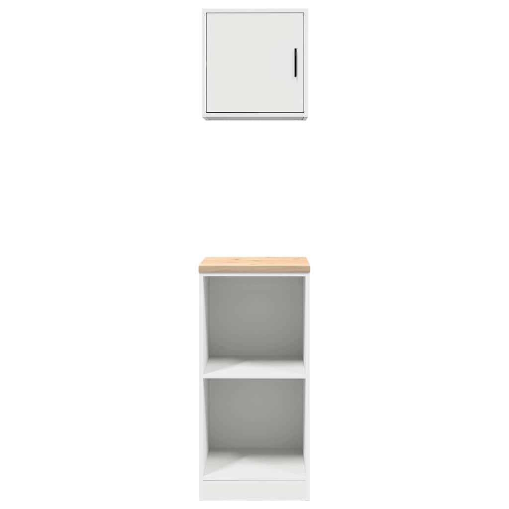 Garage Cabinets 2 pcs White Engineered Wood