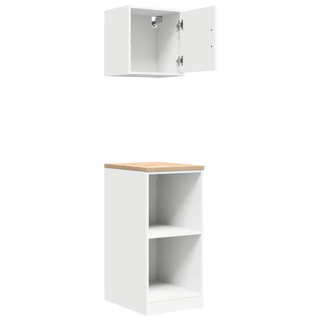 Garage Cabinets 2 pcs White Engineered Wood