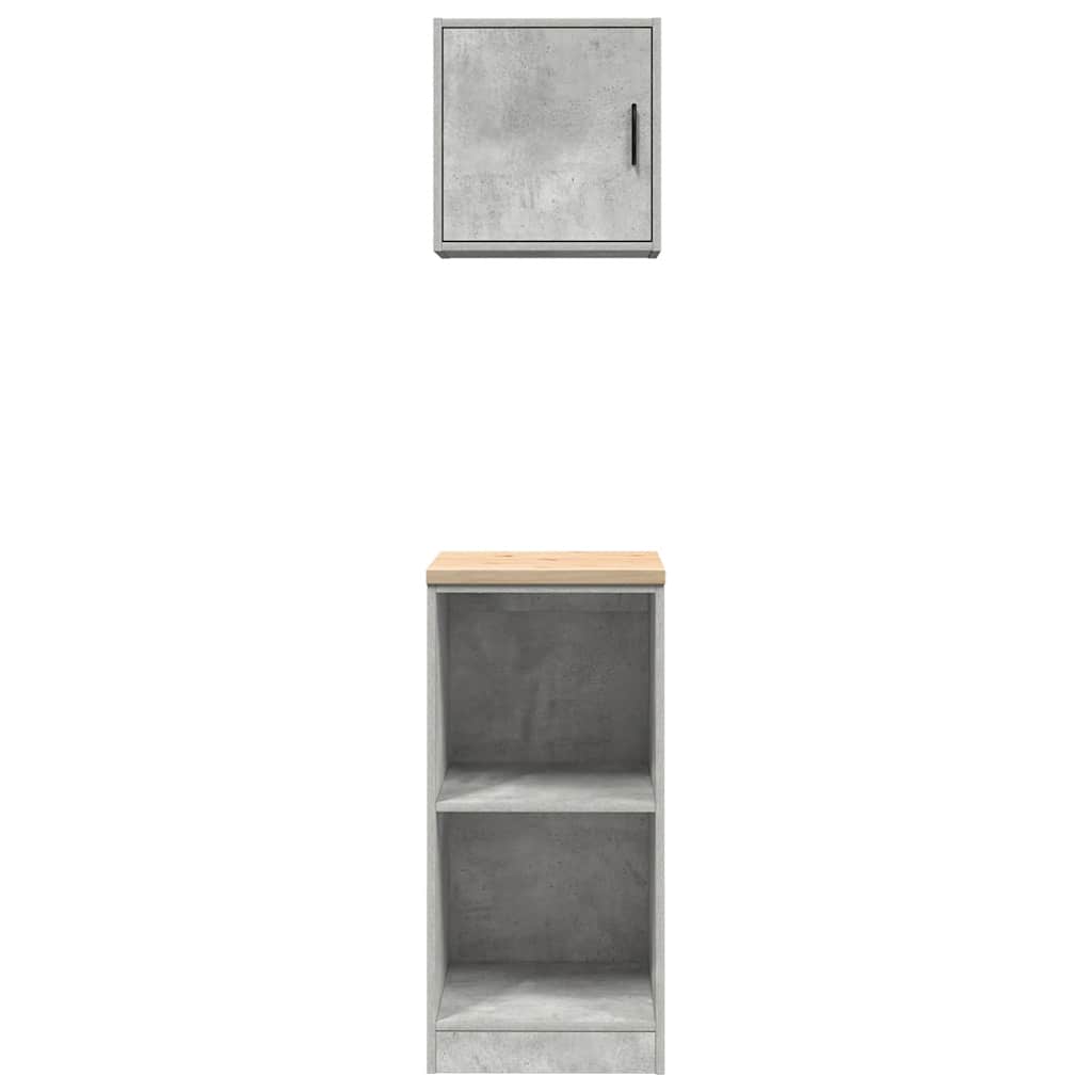 Garage Cabinets 2 pcs Concrete Grey Engineered Wood