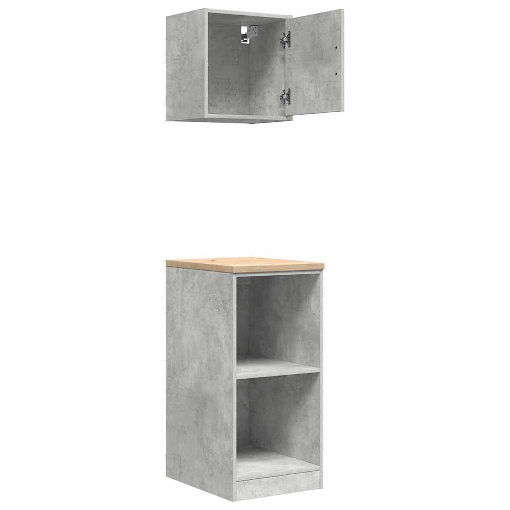 Garage Cabinets 2 pcs Concrete Grey Engineered Wood
