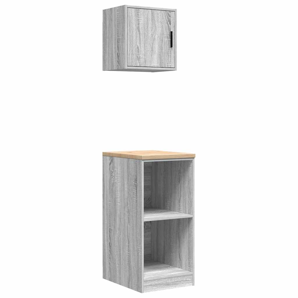 Garage Cabinets 2 pcs Grey Sonoma Engineered Wood