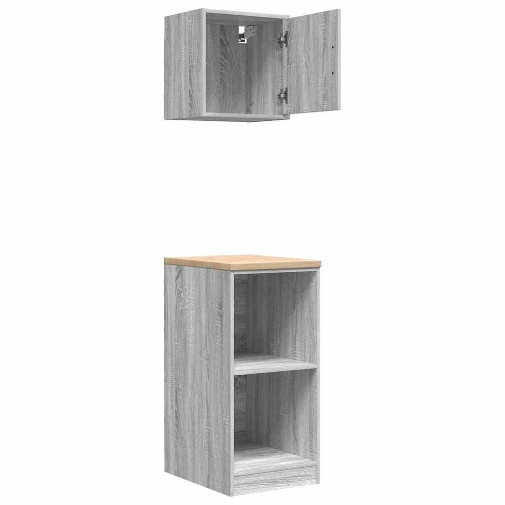 Garage Cabinets 2 pcs Grey Sonoma Engineered Wood