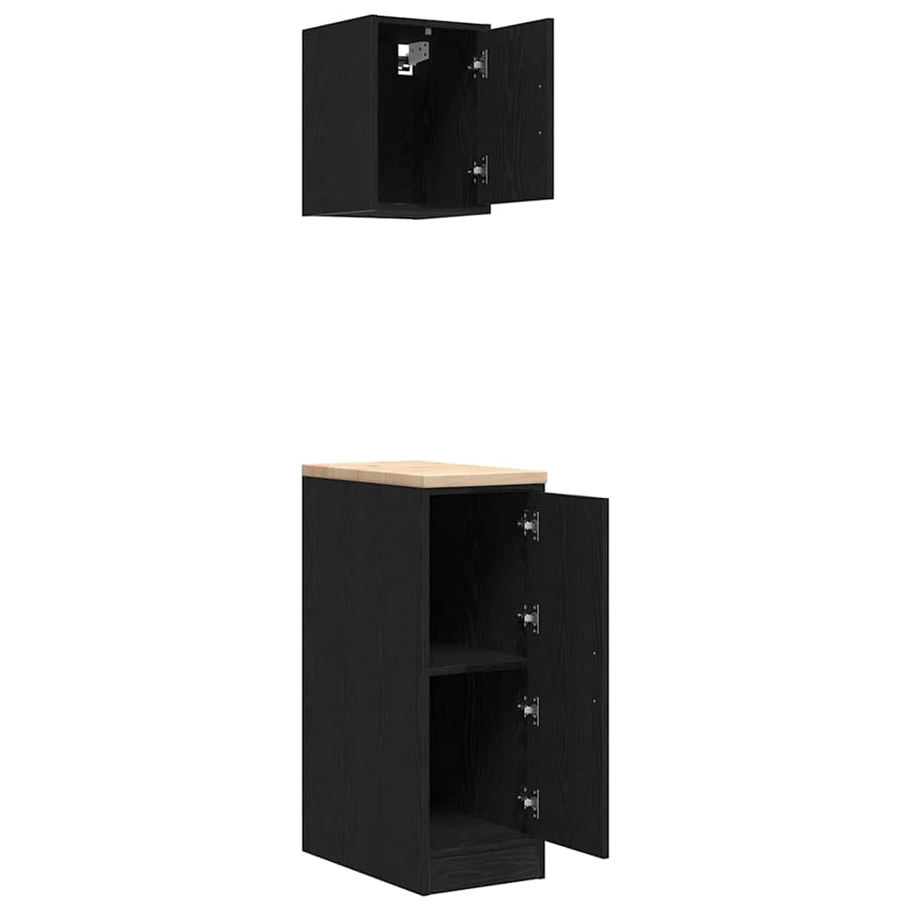 Garage Cabinets 2 pcs Black Engineered Wood