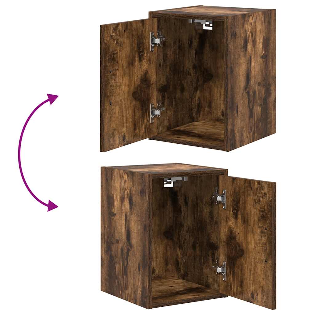 Garage Cabinets 2 pcs Smoked Oak Engineered Wood