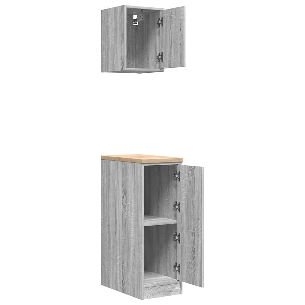 Garage Cabinets 2 pcs Grey Sonoma Engineered Wood