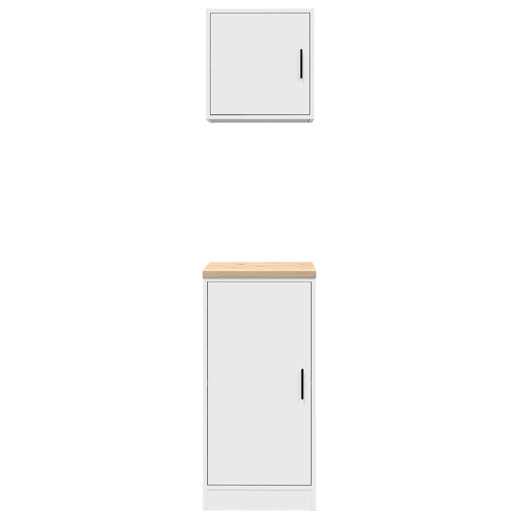 Garage Cabinets 2 pcs White Engineered Wood